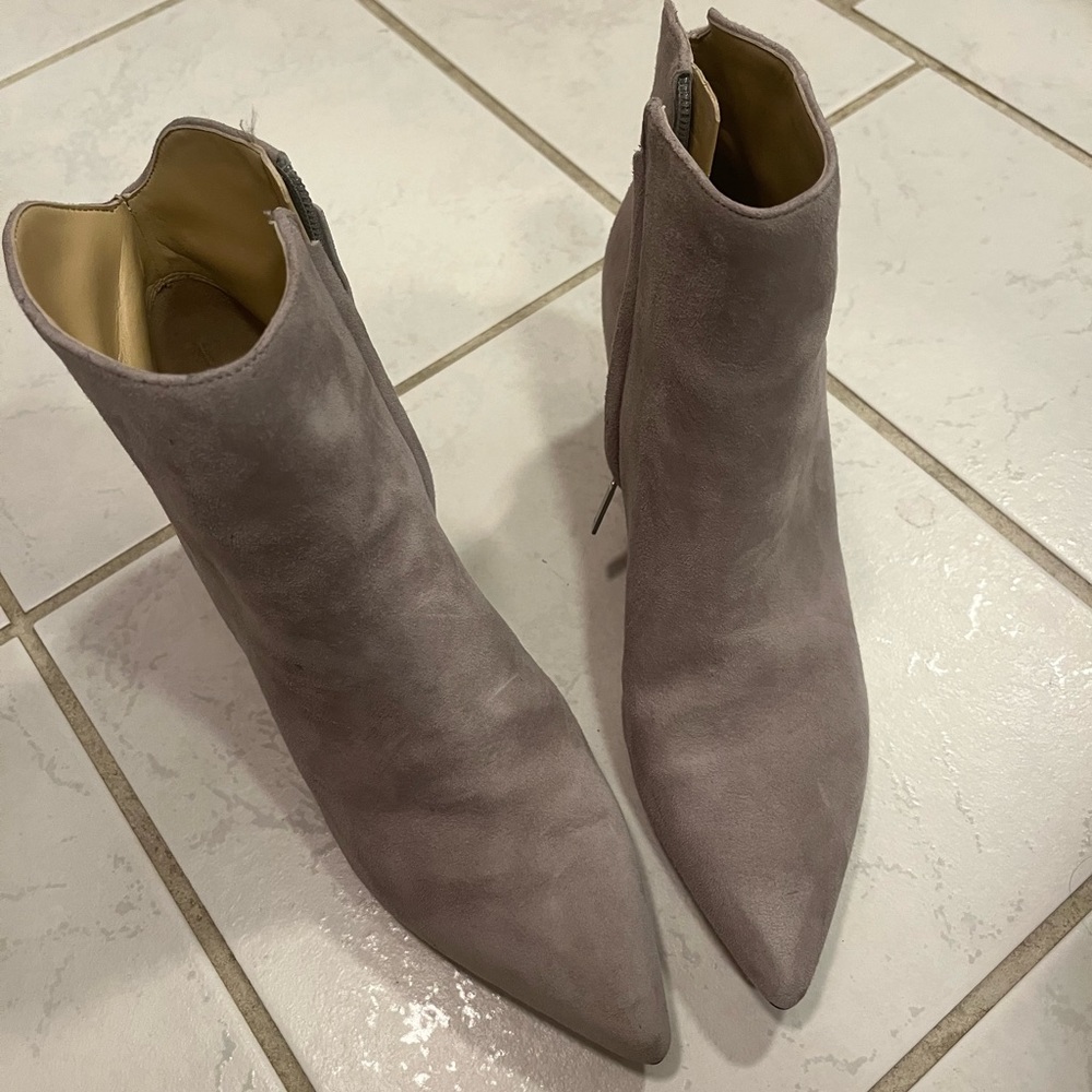 Gray suede booties 6.5